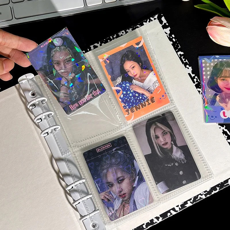 Set 100 Sleeves Transparentes Holograficos para Photocards.