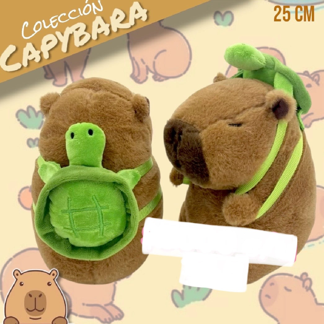 Peluche “Capybara Tortuga”. 25cms