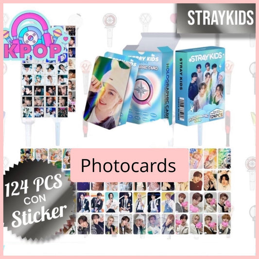 Set 124 PCS “Straykids”. 64 Photocards + 60 Mini Stickers.