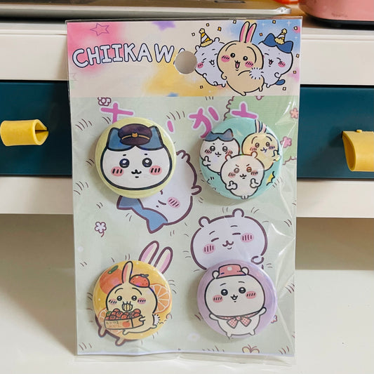 Set 4 Chapitas “Chiikawa”