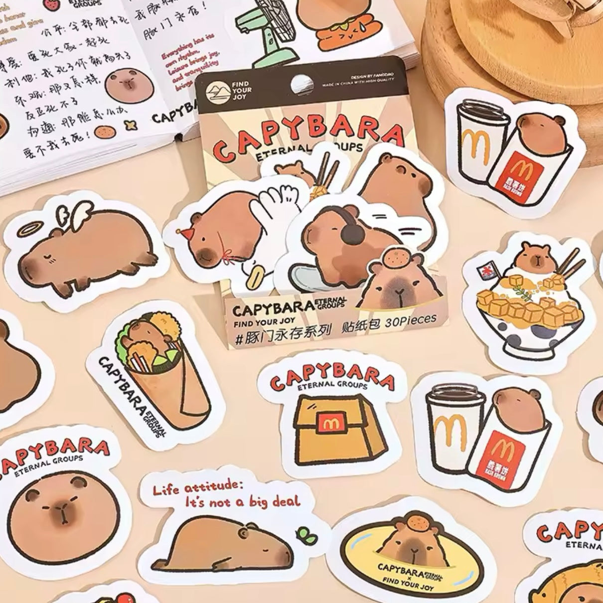Set 30 Stickers “Capybara”