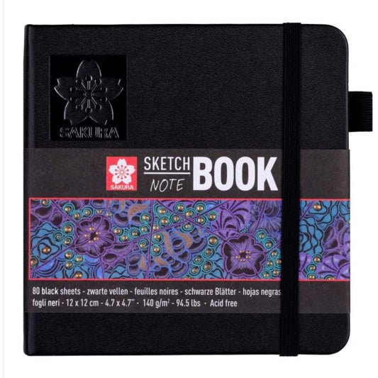 Sketchbook (12x12cms) hoja negra - Sakura