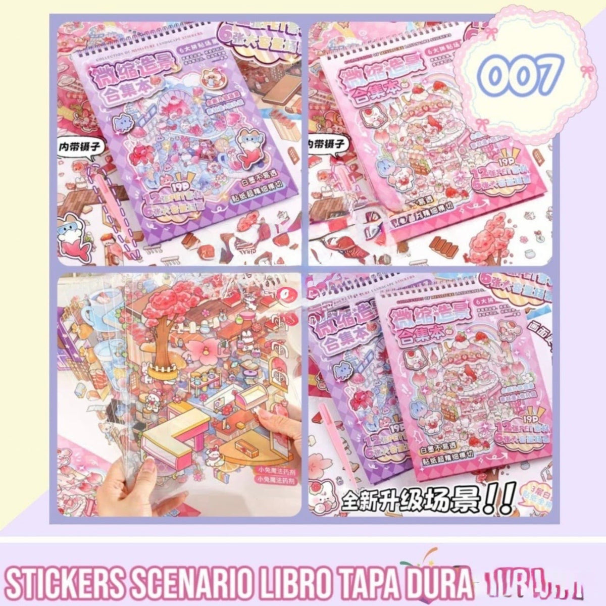 Libreta Tapa Dura “Stickers Escenarios”