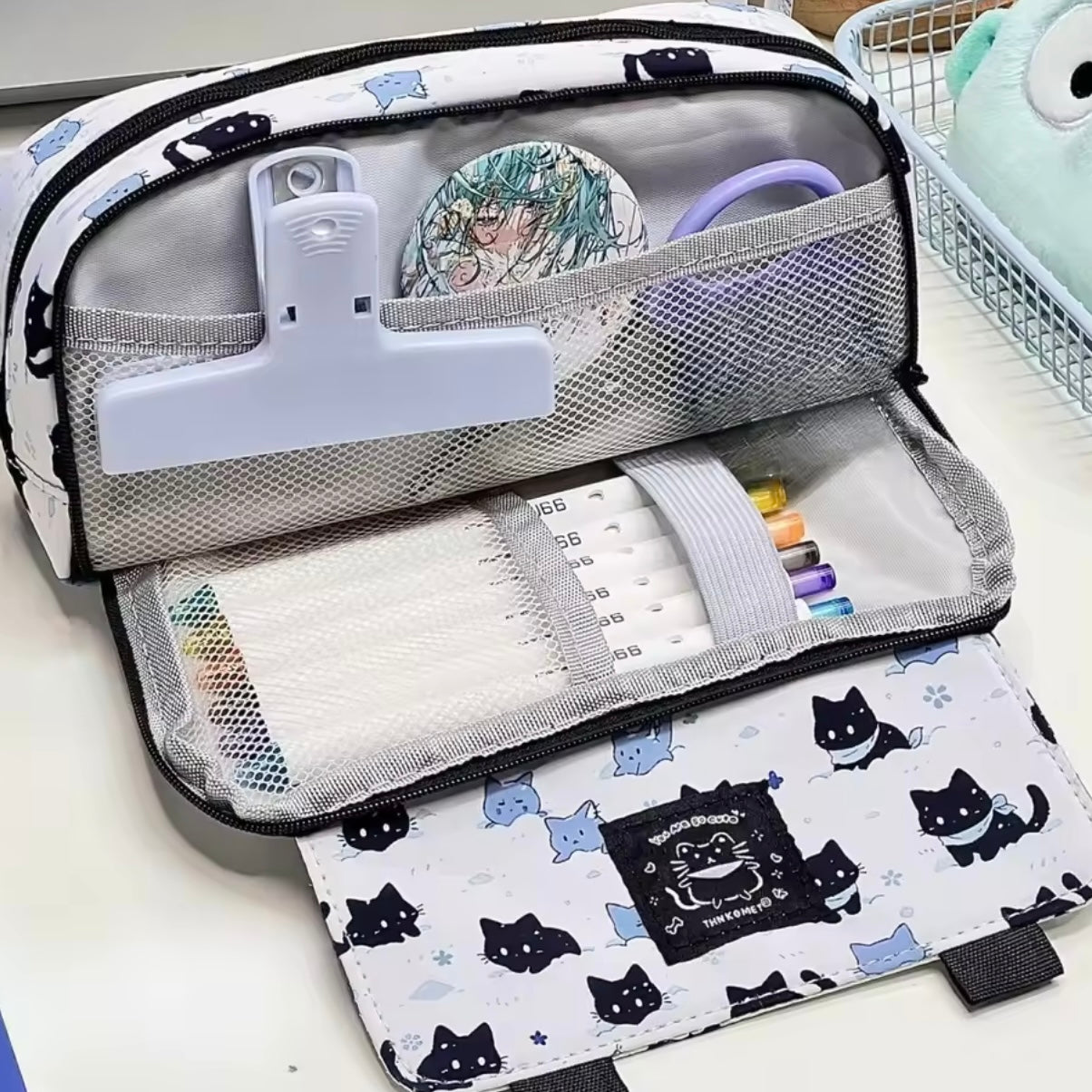 Estuche MultiBolsillos “Gatito”. 21x11x13cms