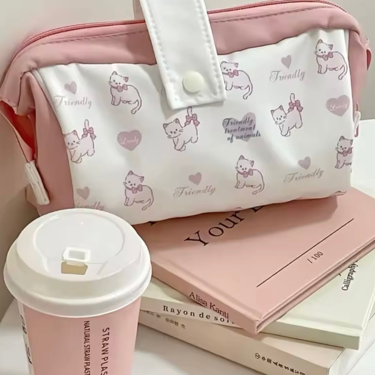 Estuche MultiBolsillos “Gatito”. 21x11x13cms