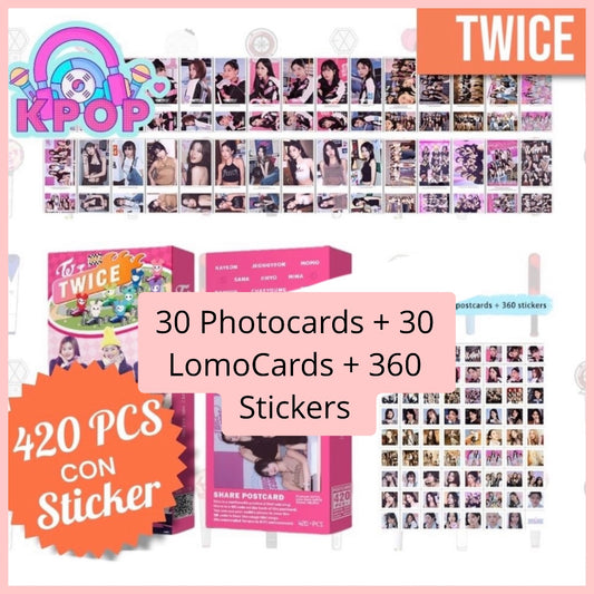 Set 420 PCS “Twice”. 30 Photocards + 30 LomoCards + 360 Stickers