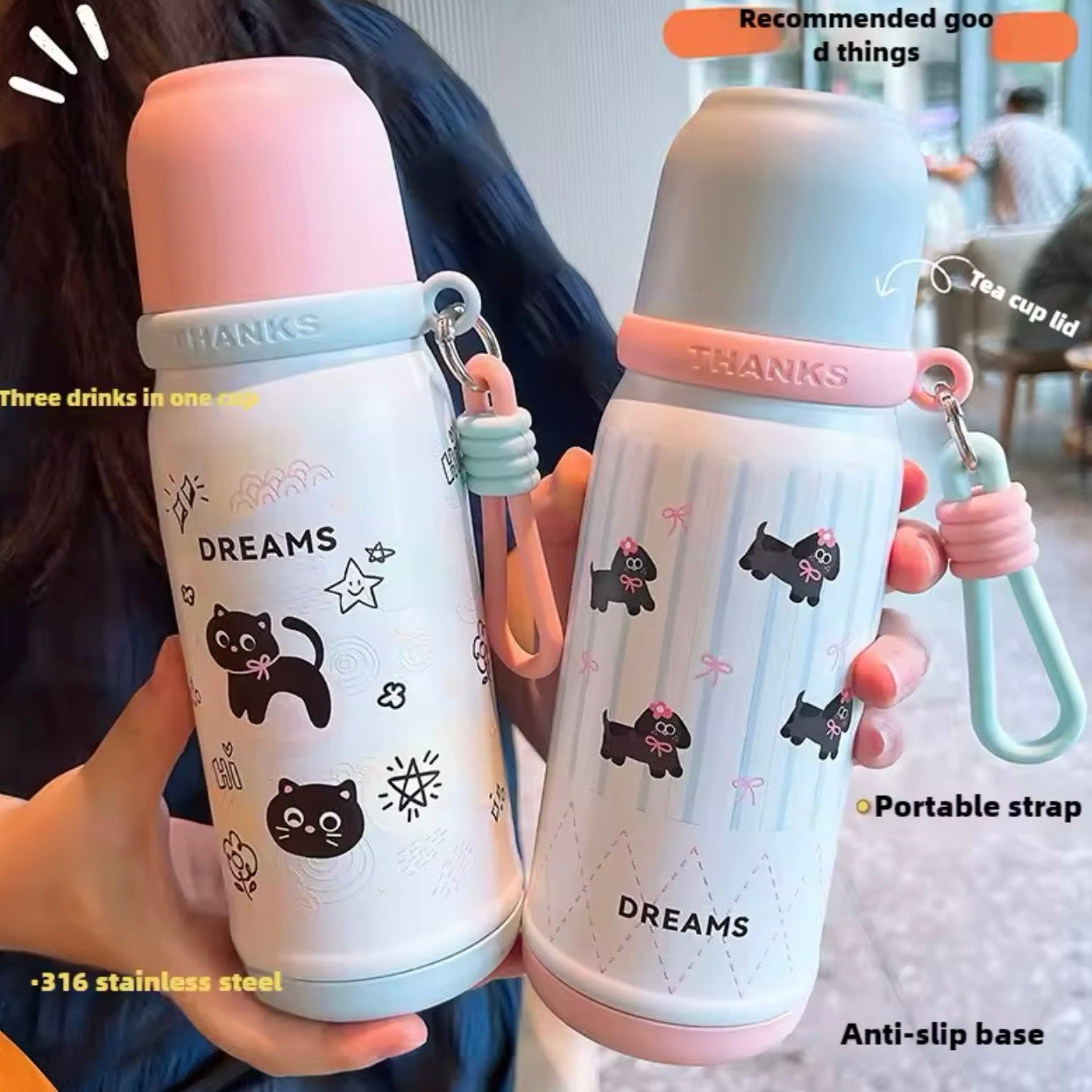 Termo con Bombilla y Boquilla. 500ml