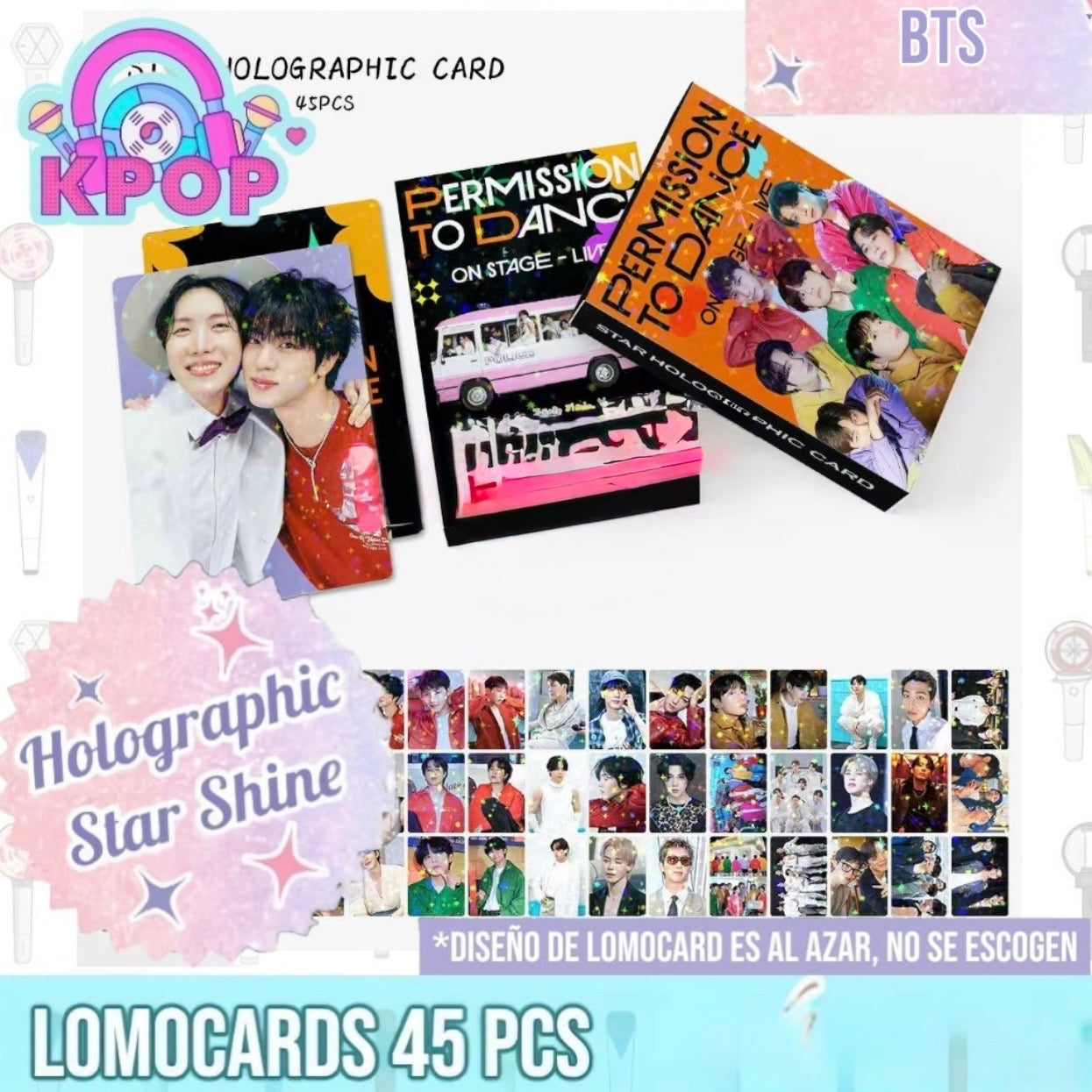 Set 45 Photocards Holographic Shine “BTS”.