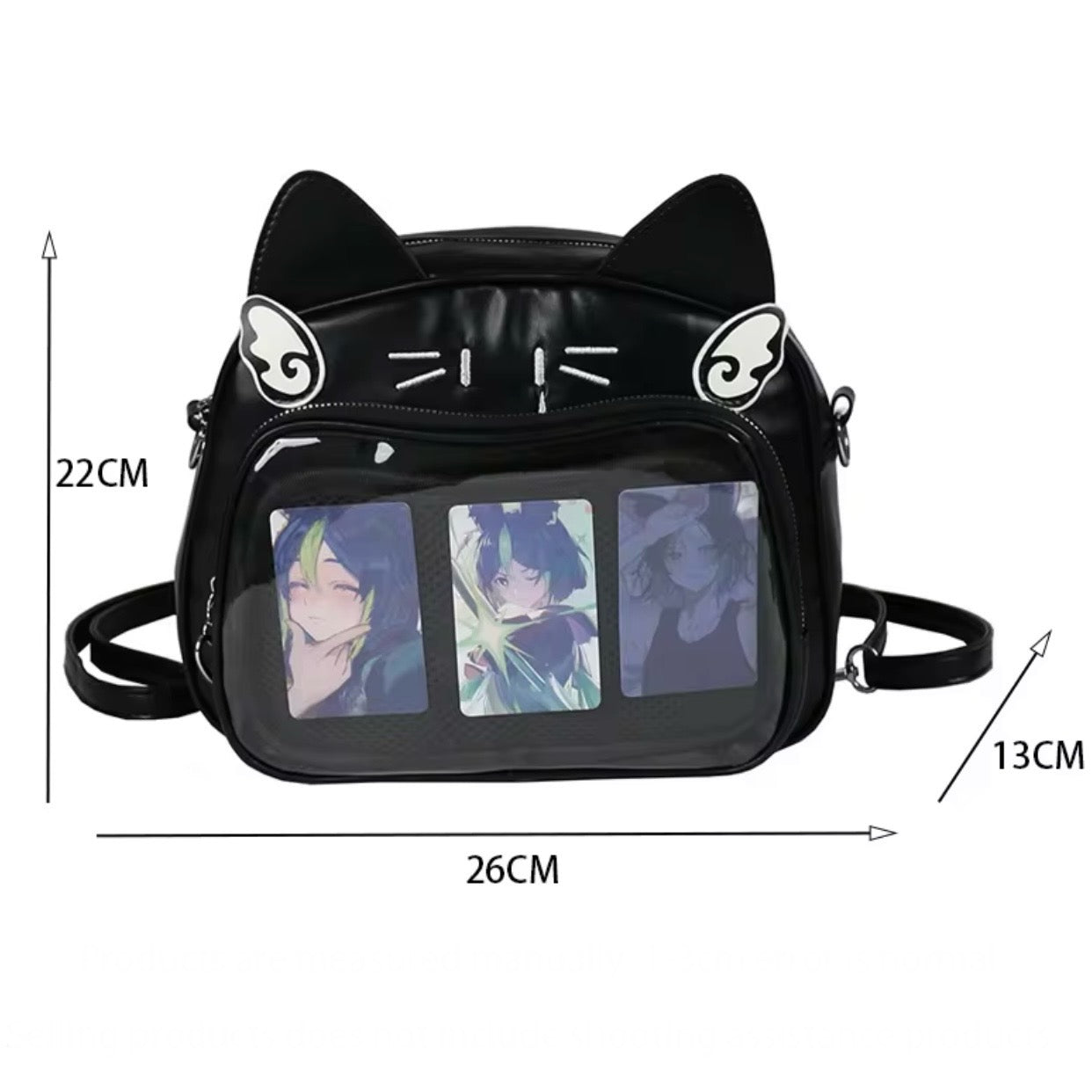 Mochila- Bolso “Gatito Alas”. Material Cuerina 26x22x13cms
