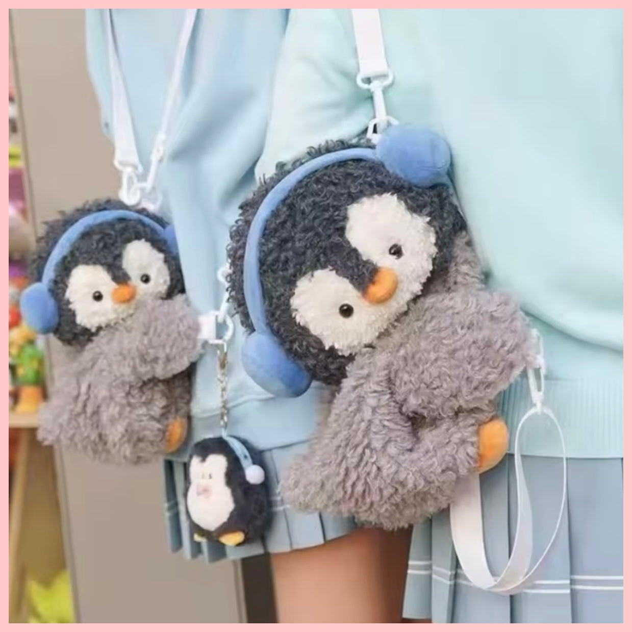 Cartera-Mochila “Pingüino Abrazos”. 25cms