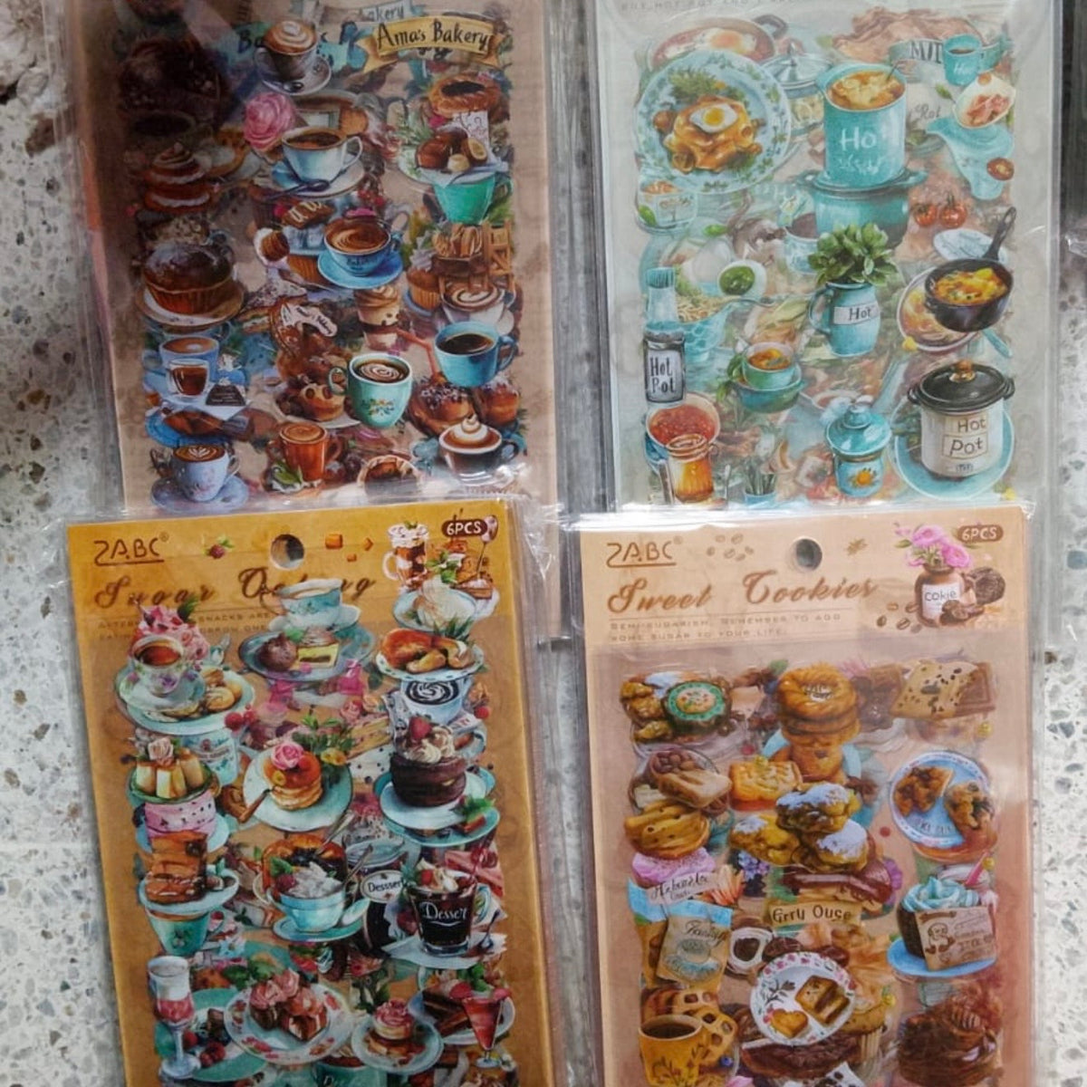 Set de 6 láminas de Stickers “Coffe”