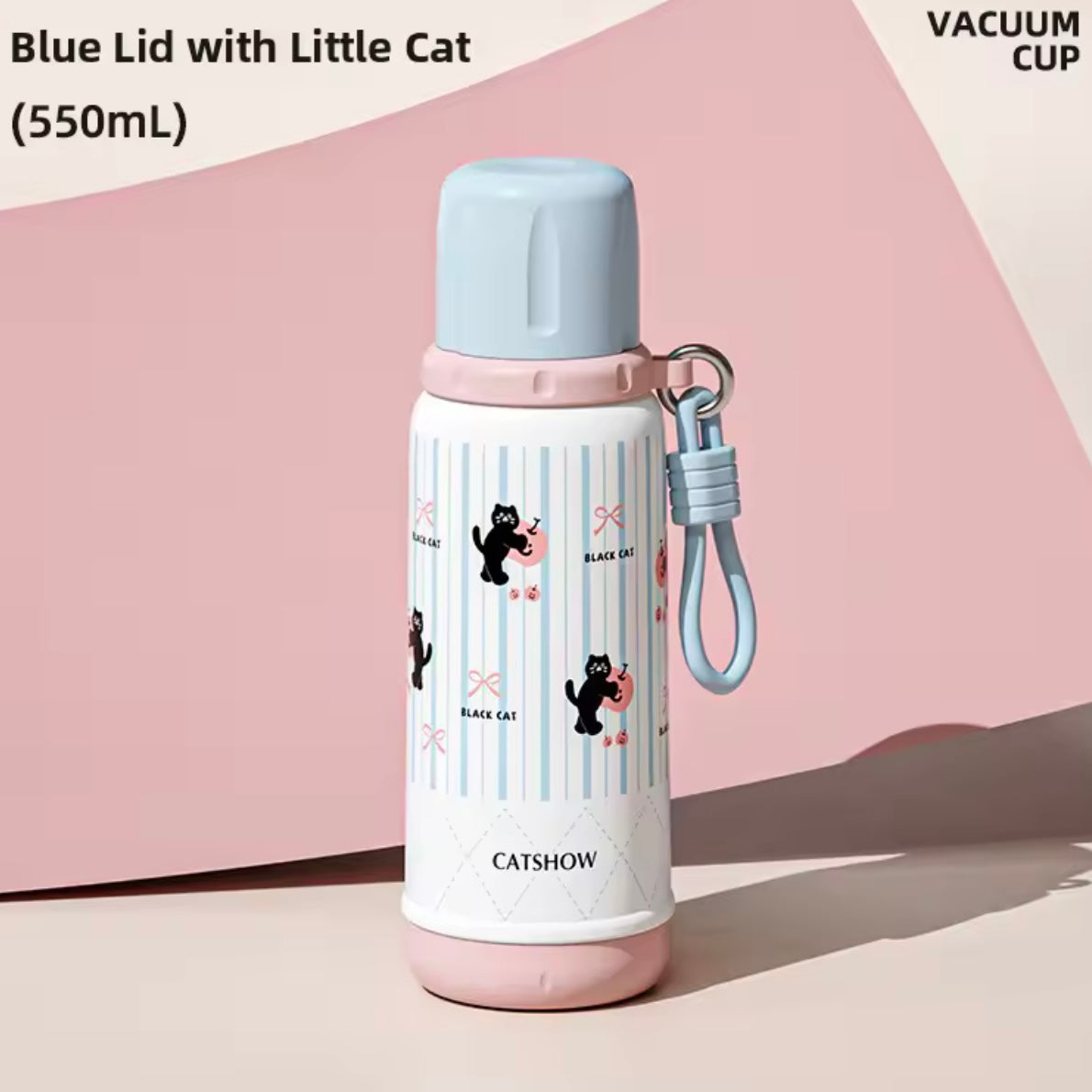 Termo Boquilla y Bombilla “Gatitos”. 550ml