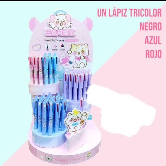Lápiz 3 Colores Borrable