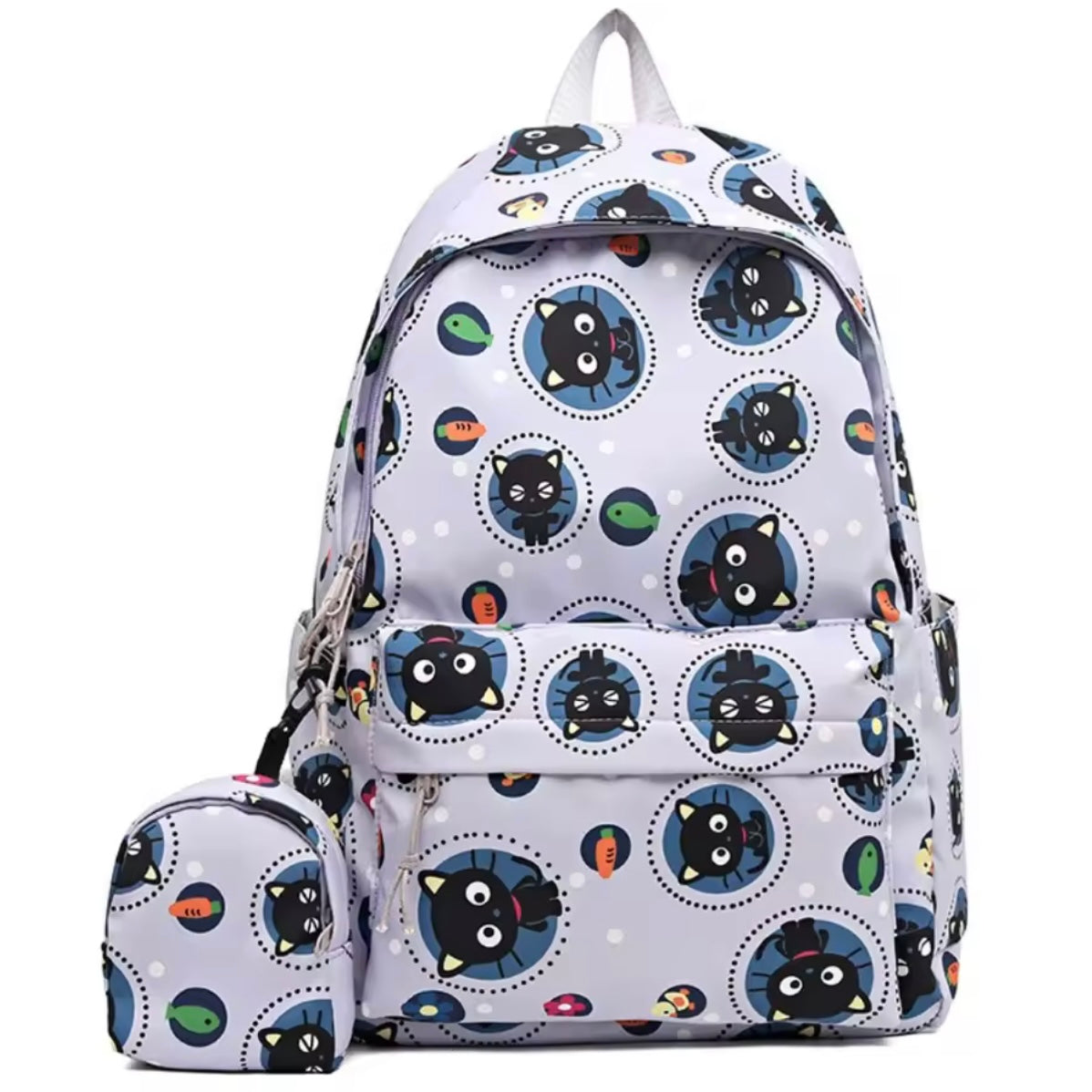 Mochila Impermeable + Monedero “Gatito Negro”. 43x32cms