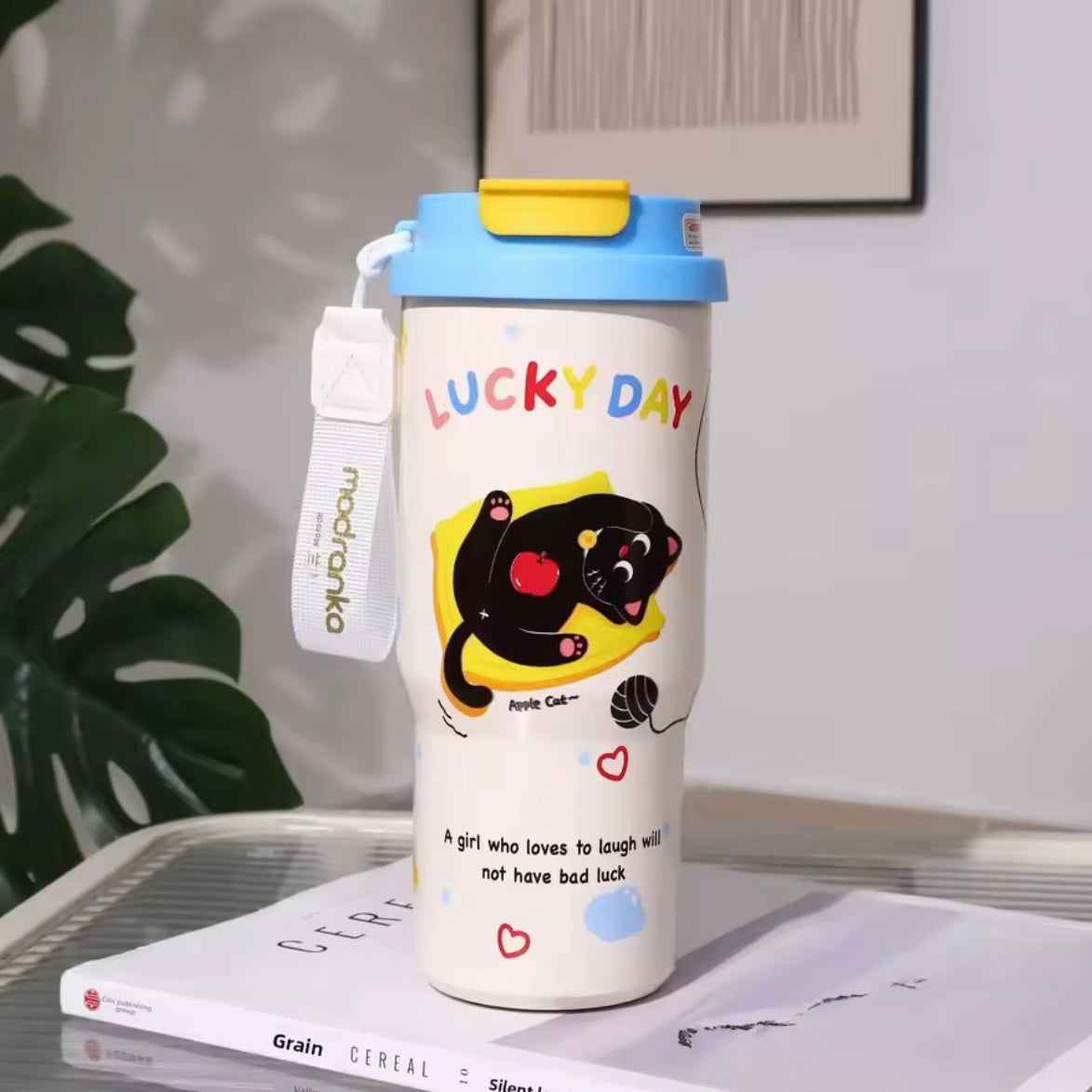 Termo con Bombilla “Gatito”. 600ml