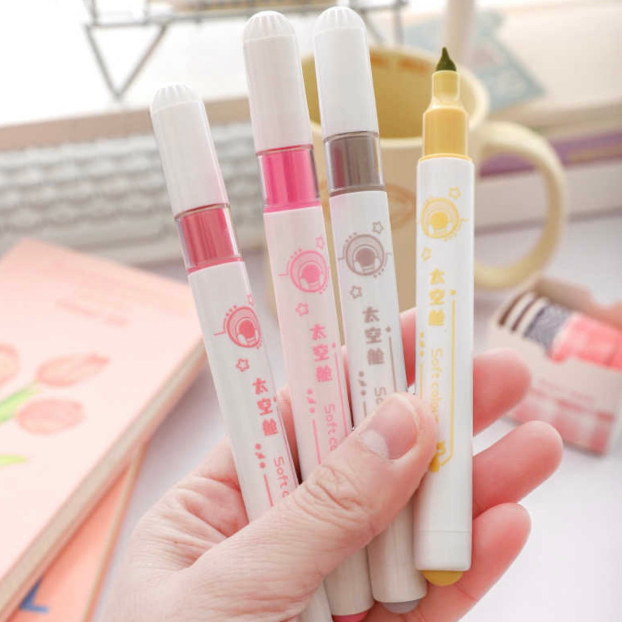 Set 4 Destacadores Tonos Pastel.