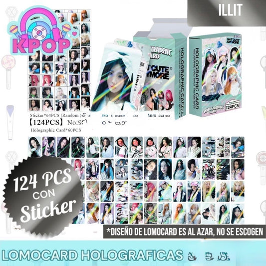 Set 124 PCS “ILLIT”. 64 Photocards + 60 Mini Stickers.