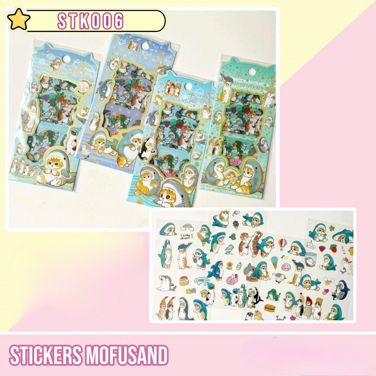 Set 4 Láminas de Stickers “Mofusand”