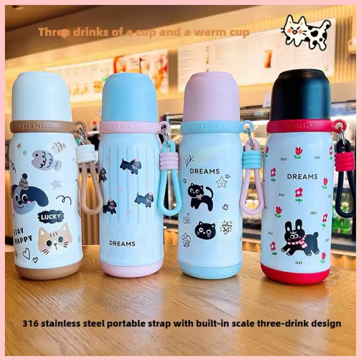 Termo con Bombilla y Boquilla. 500ml