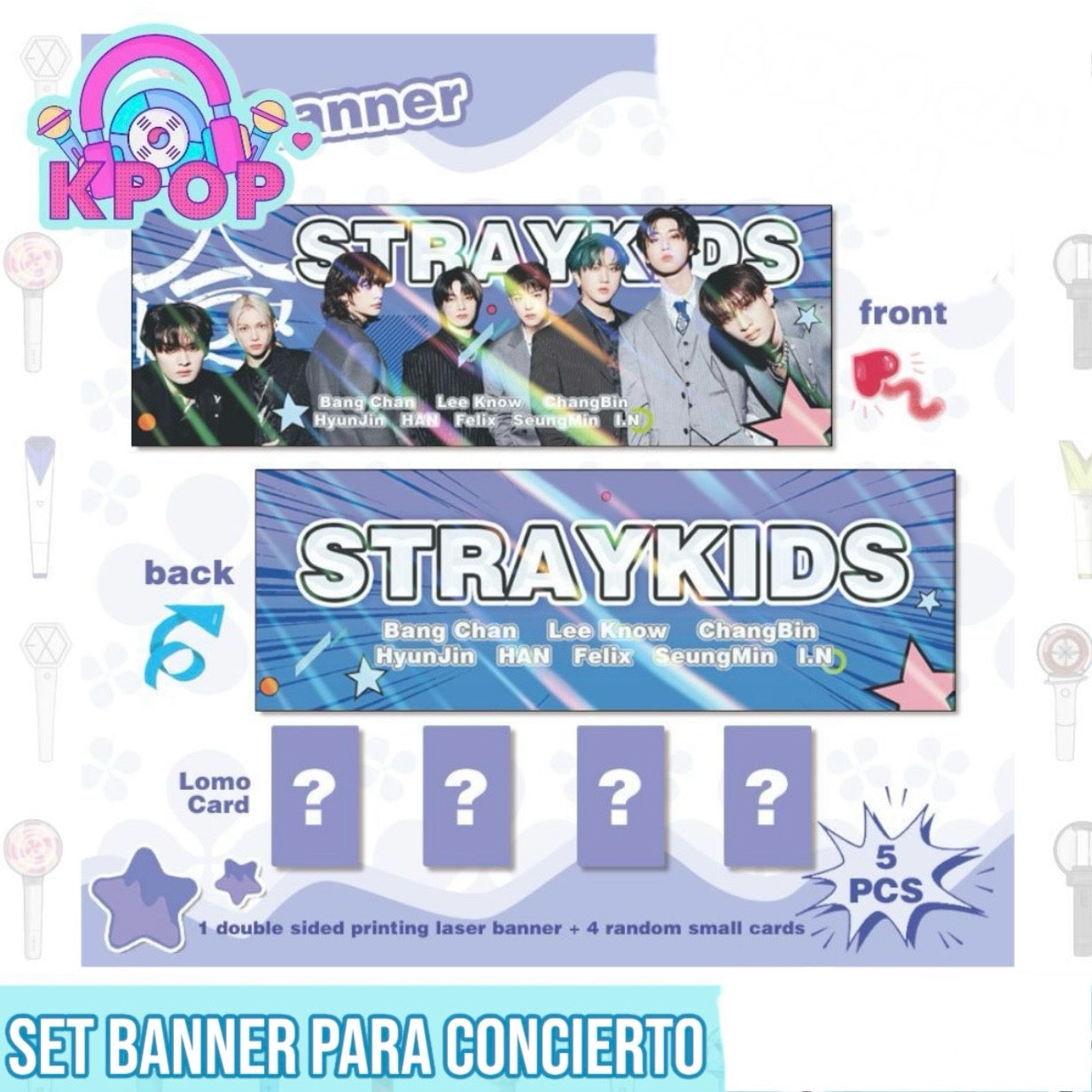 Banner + 4 Photocards “Straykids”.