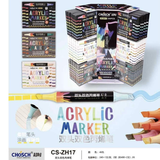 Marcador Acrílico Doble Color