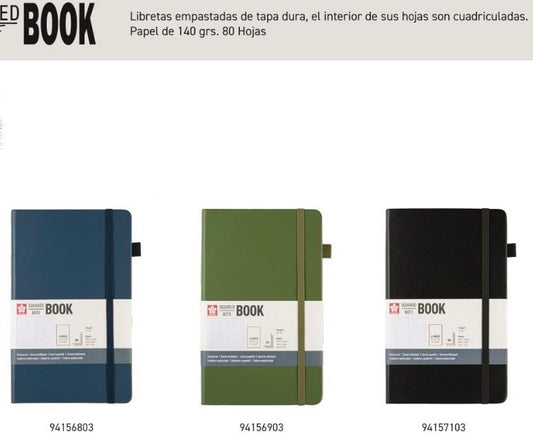 Sketchbook (21x13 cms) hoja Cuadros crema - Sakura