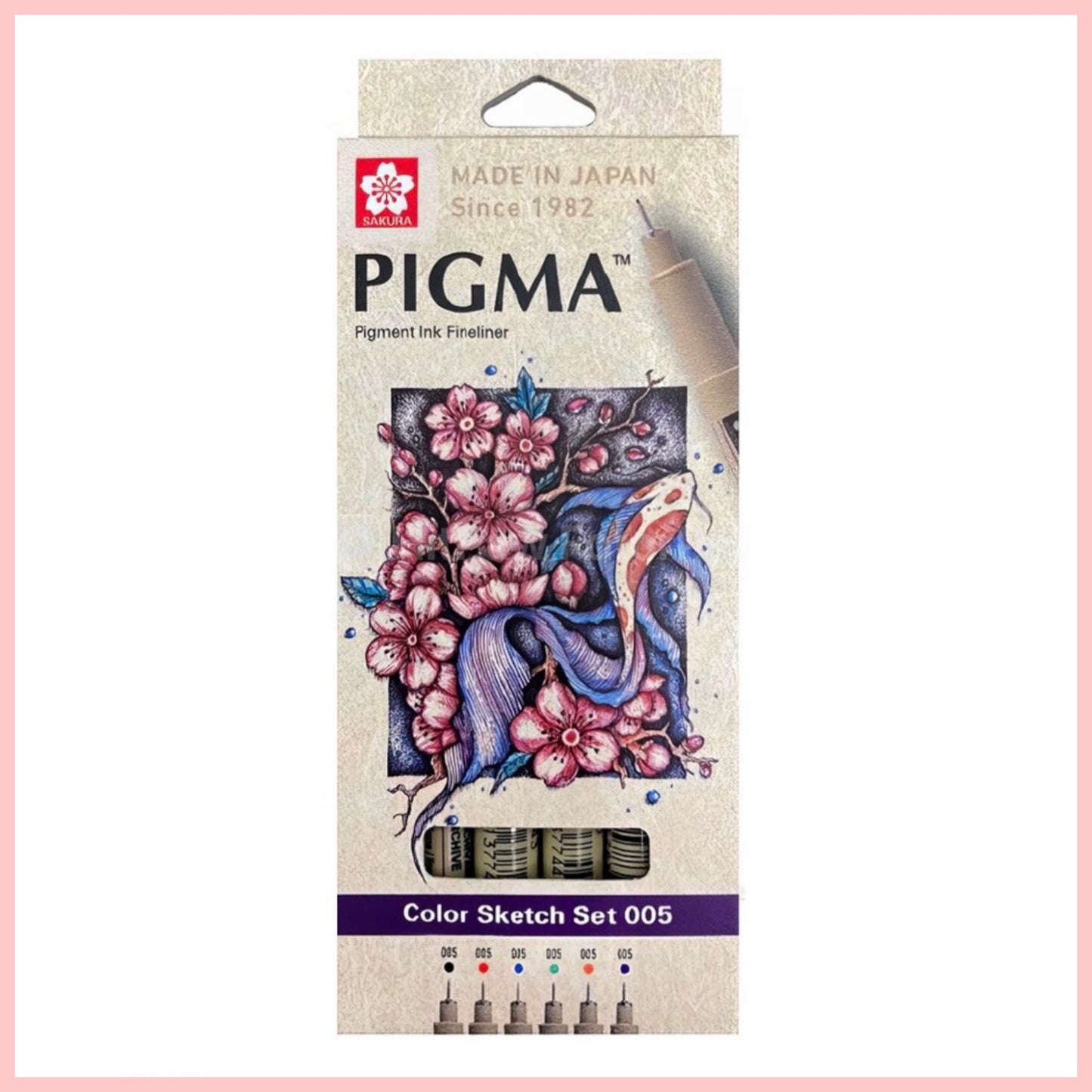 Tiralíneas Sakura Pigma Micron 0.05mm. Set 6 Colores