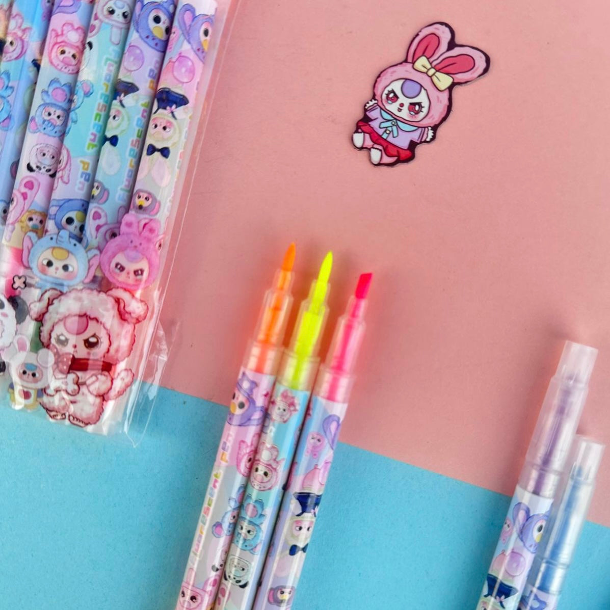 Set 6 Destacadores Doble Punta “Baby Three”.