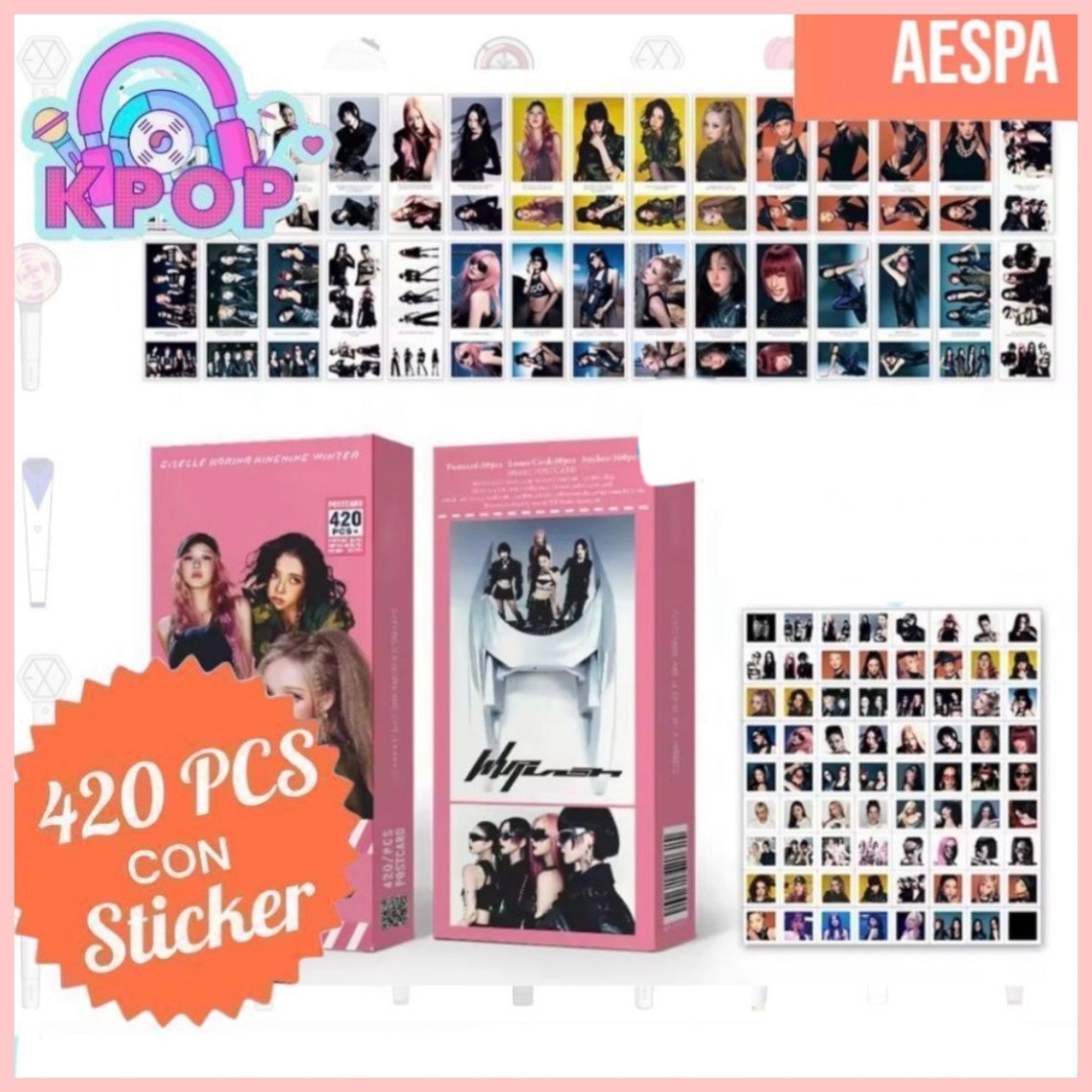 Set 420 PCS “AESPA”. 30 Photocards + 30 LomoCards + 360 Stickers