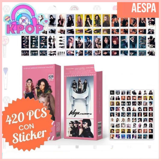 Set 420 PCS “AESPA”. 30 Photocards + 30 LomoCards + 360 Stickers