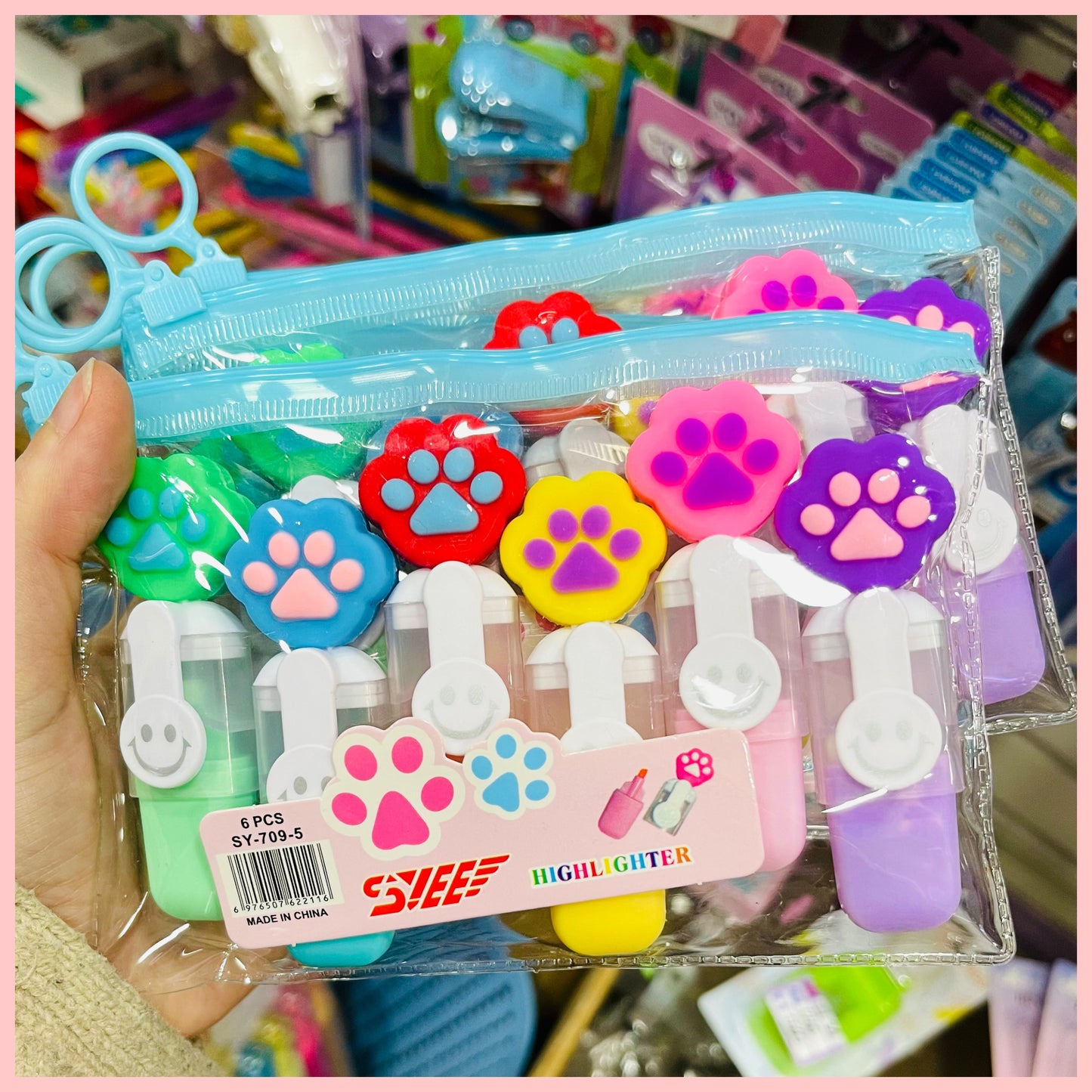 Set 6 mini Destacadores “Patita”.