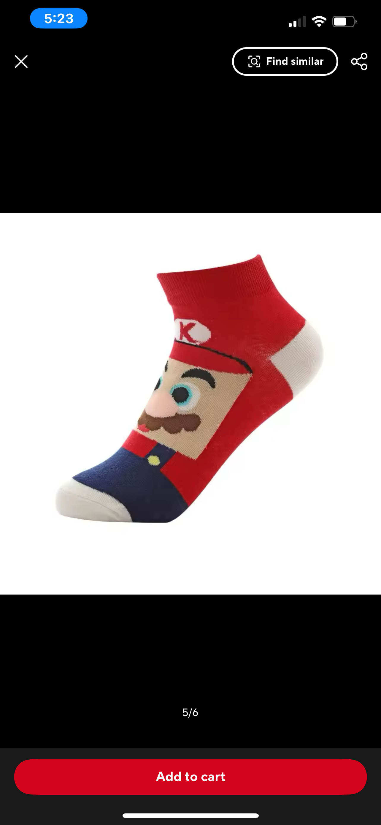 Calcetín “Mario Bross”. Talla Standard 35-41