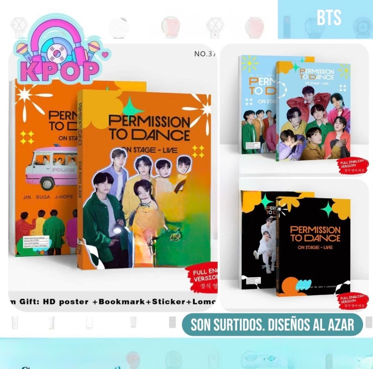 Photobook “BTS” + 4 PhotoCards + Lámina de Stickers. 40 Páginas 29x21Cms