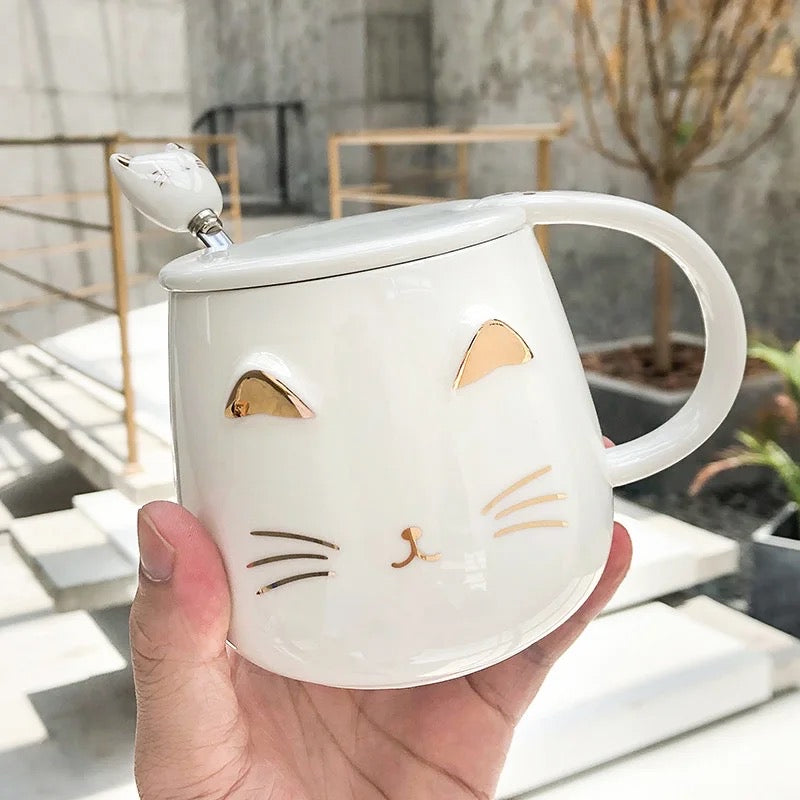 Taza + tapa + cuchara “Gatito”. 400ml
