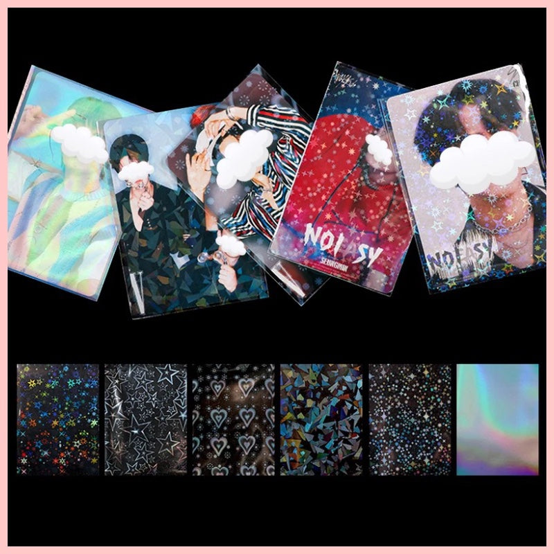 Set 100 Sleeves Transparentes Holograficos para Photocards.