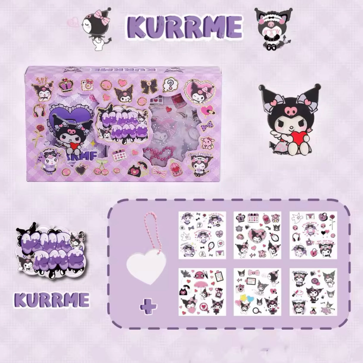 Set Stickers + Llavero + Prendedor “Sanrio”