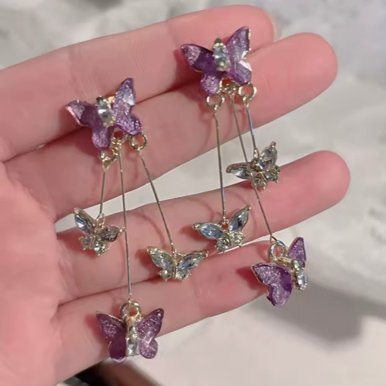 Aros “Mariposas Moradas”