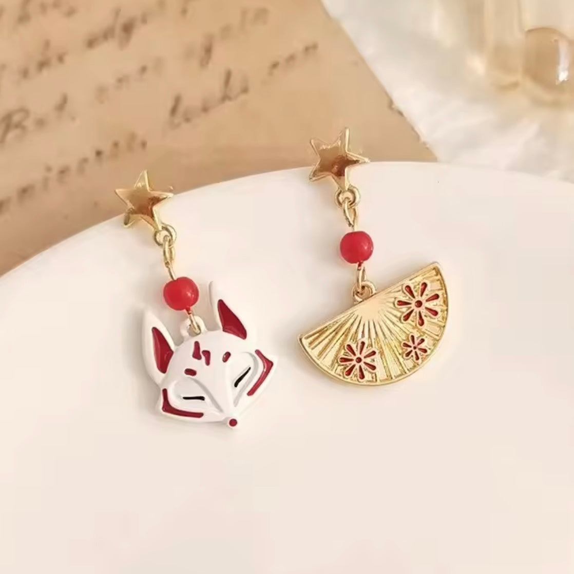 Aros “Kitsune Abanico”