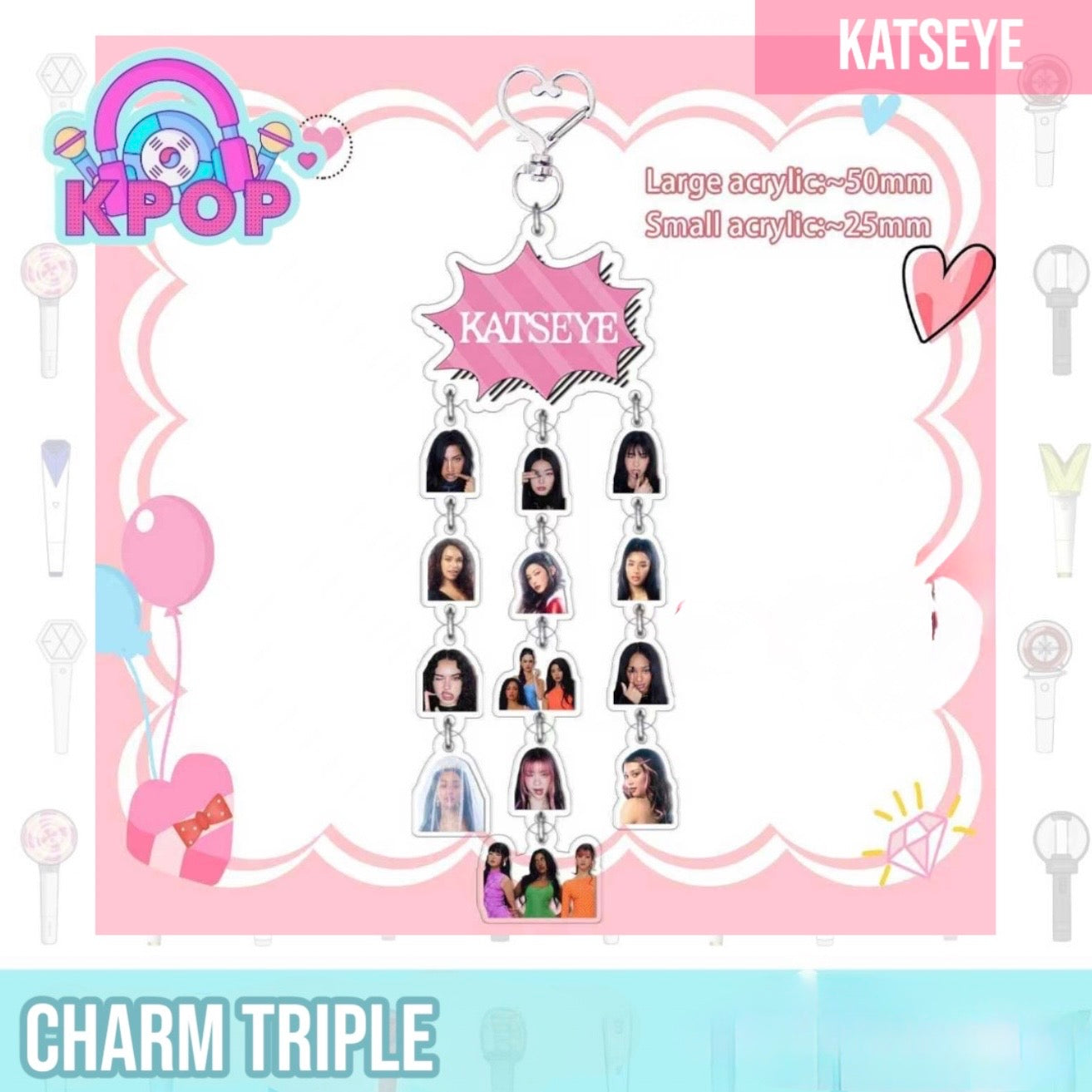 Llavero acrílico Triple ”Katseye”
