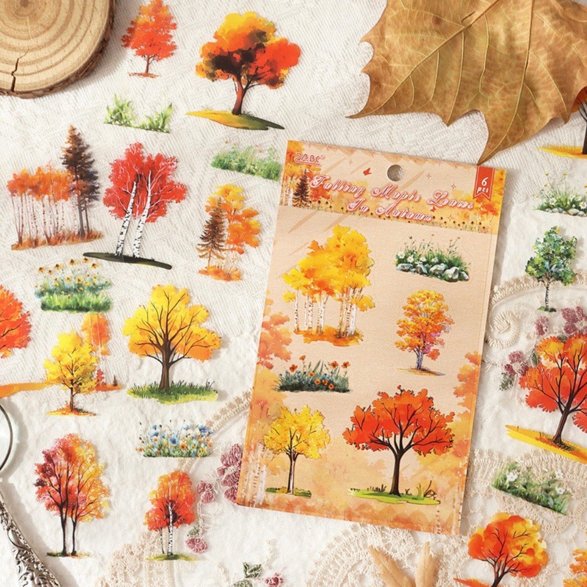 Set 6 Láminas de Stickers “Árboles 4 Estaciones”