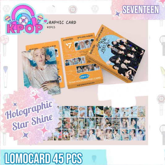 Set 45 Photocards Holographic Shine “Seventeen”.
