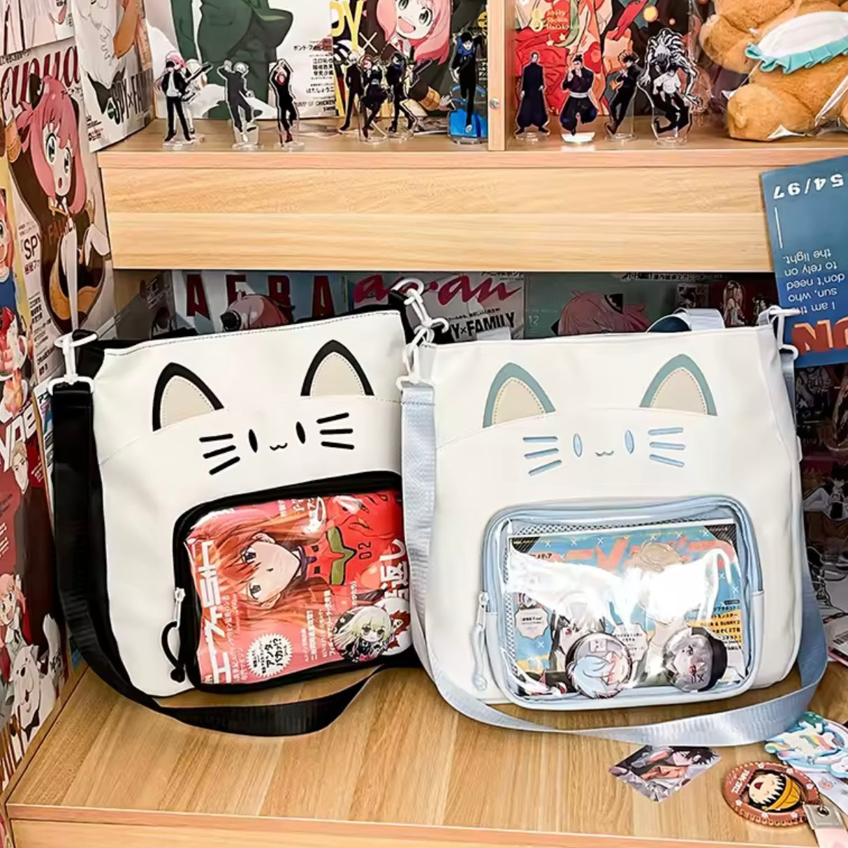 Bolso + 4 Chapitas “Gatito”. 35x34x8cms