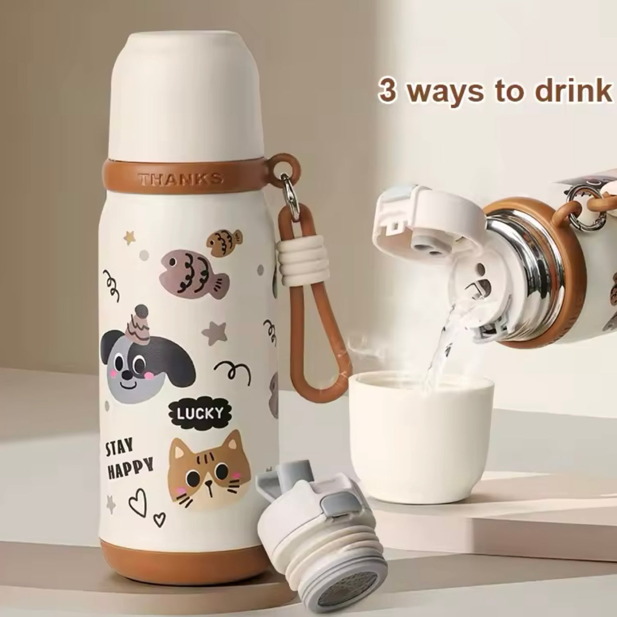 Termo con Bombilla y Boquilla. 500ml