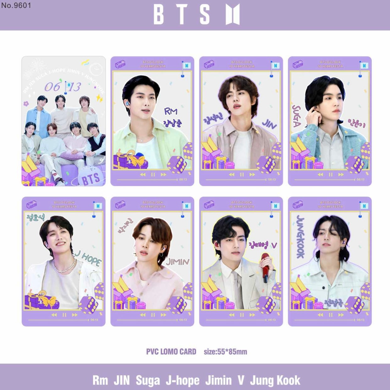 Set 8 Photocards Premium PVC “BTS”