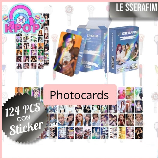 Set 124 PCS “Le sserafim”. 64 Photocards + 60 Mini Stickers.