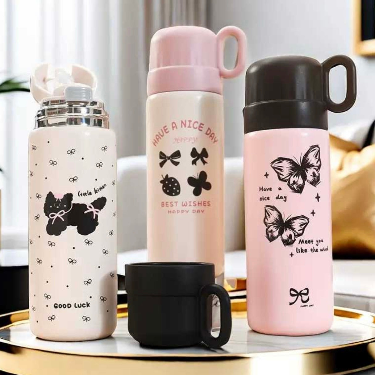 Termo con Boquilla y Bombilla “ Aesthetic”. 500ml