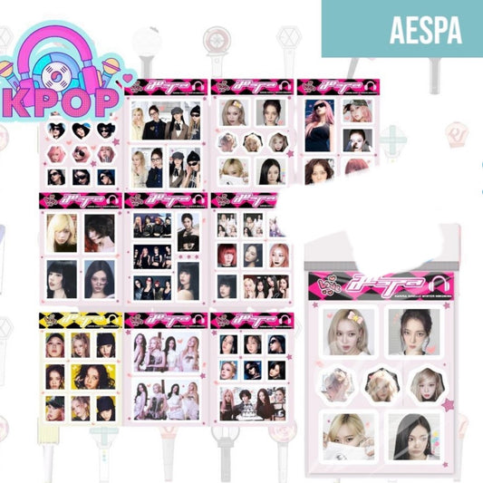 Set 10 Láminas de stickers “AESPA”. 15x11Cms