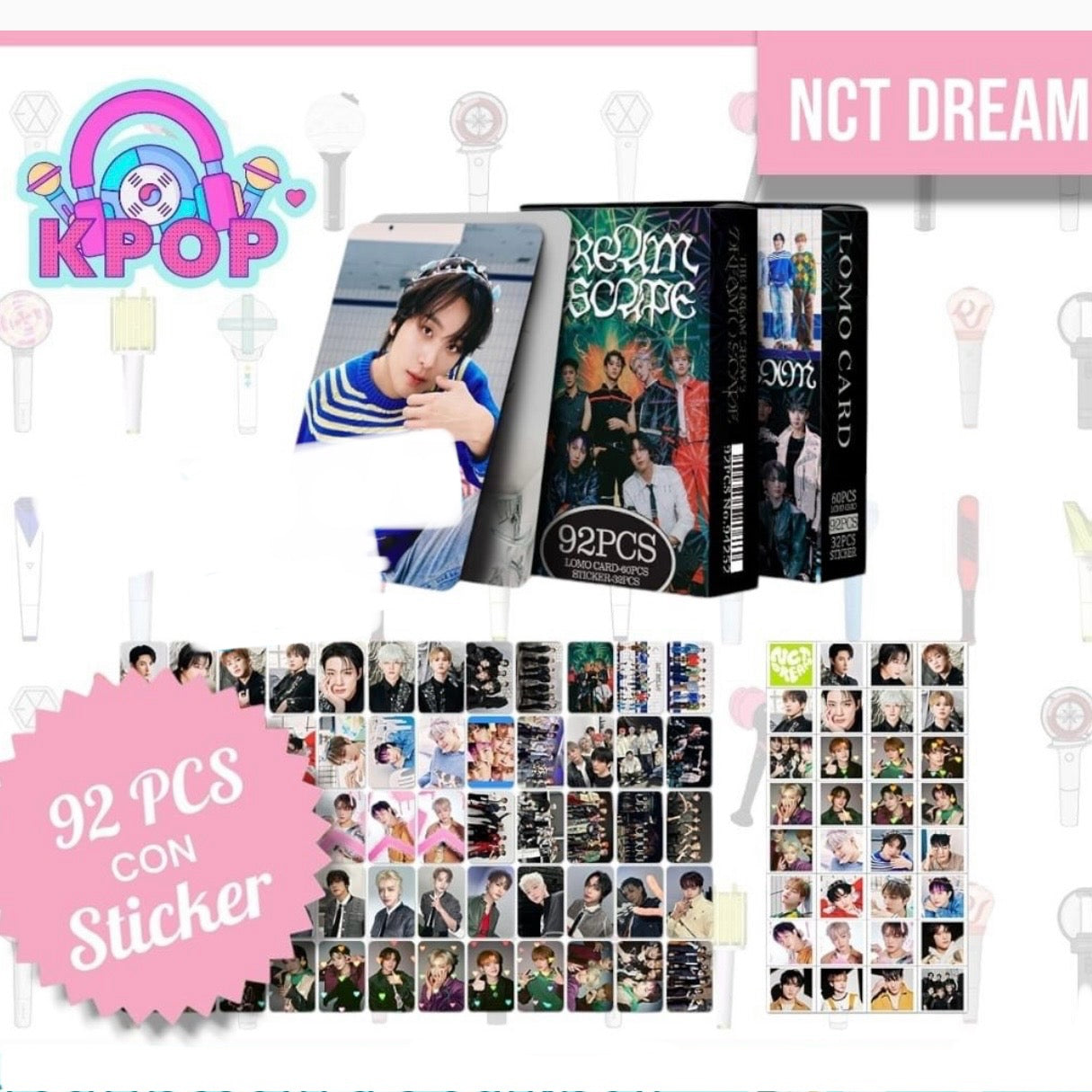 Set 92 PCS “NCT Dream”. 60 Photocards + 32 Mini Stickers.