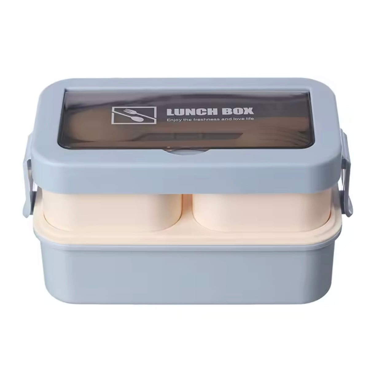 Lunch Box + Tenedor y Cuchara, apto para microondas.
