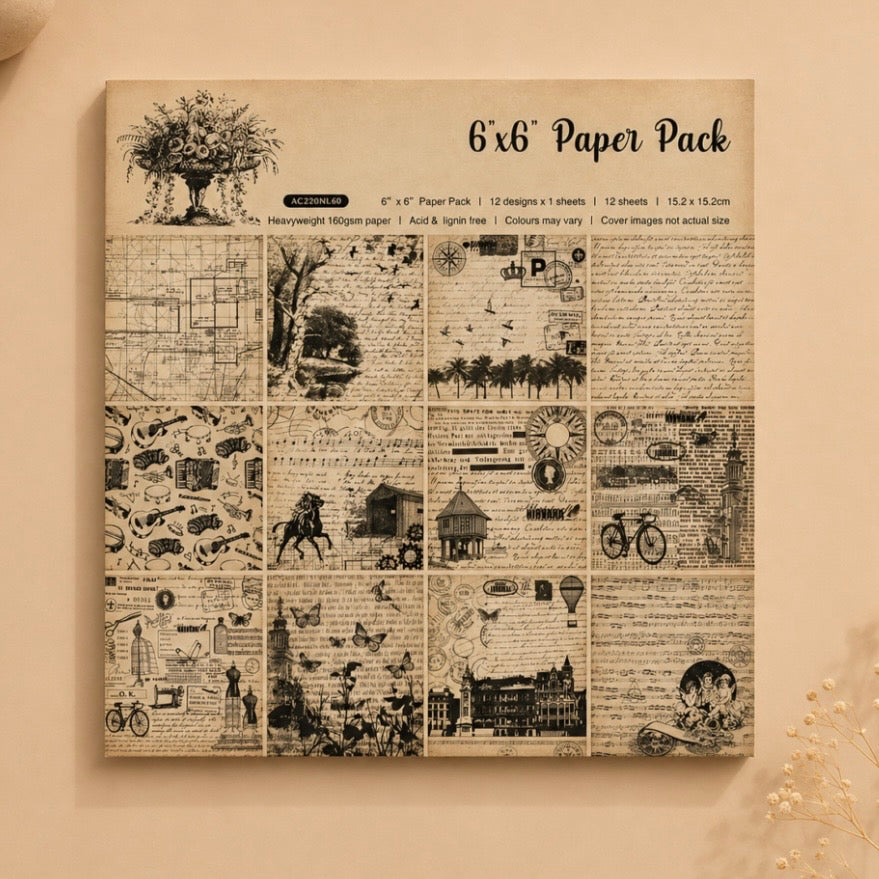 Set Papel Decorativo. 12U 15x15cms